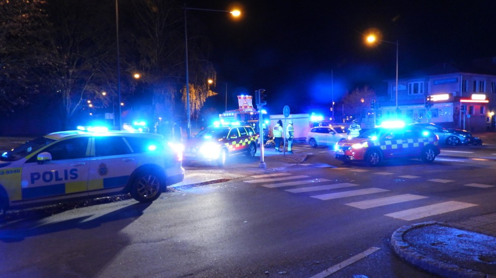 Två bilar kolliderade i Söderköping.