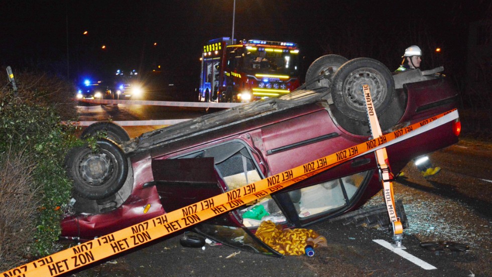 Trafikolyckorna ökade med drygt 20 procent, dock ingen med med dödlig utgång. Bilden är från en olycka i Rumskulla i december.