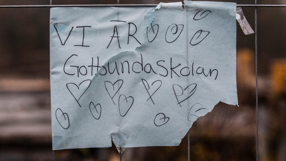 Gottsundaskolan efter branden i oktober 2018.