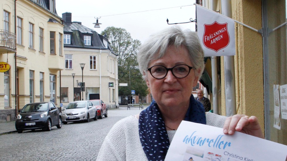 Christina Kjellgren ger en vernissage hos Frälsningsarmén på lördagen.