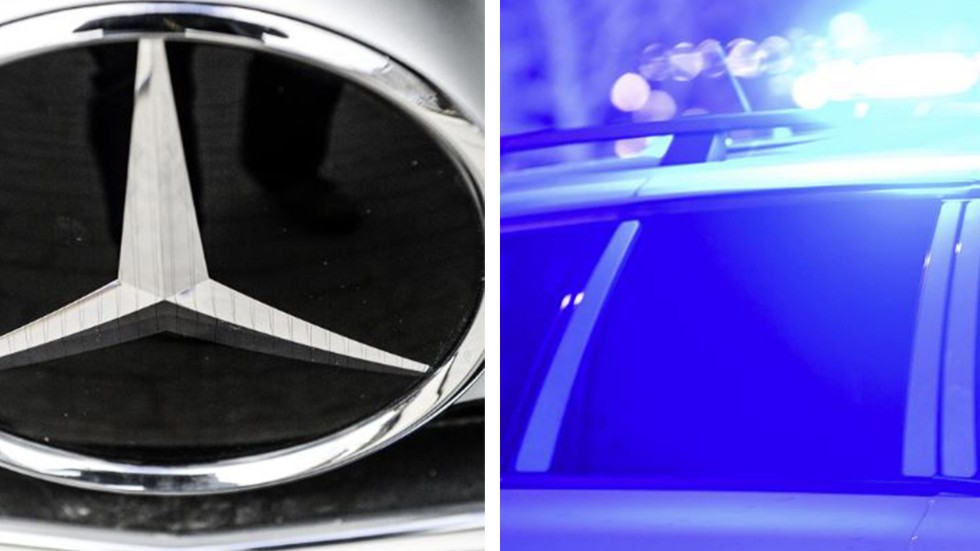 En man i 45-årsåldern misstänks ha lurat till sig en Mercedes. 