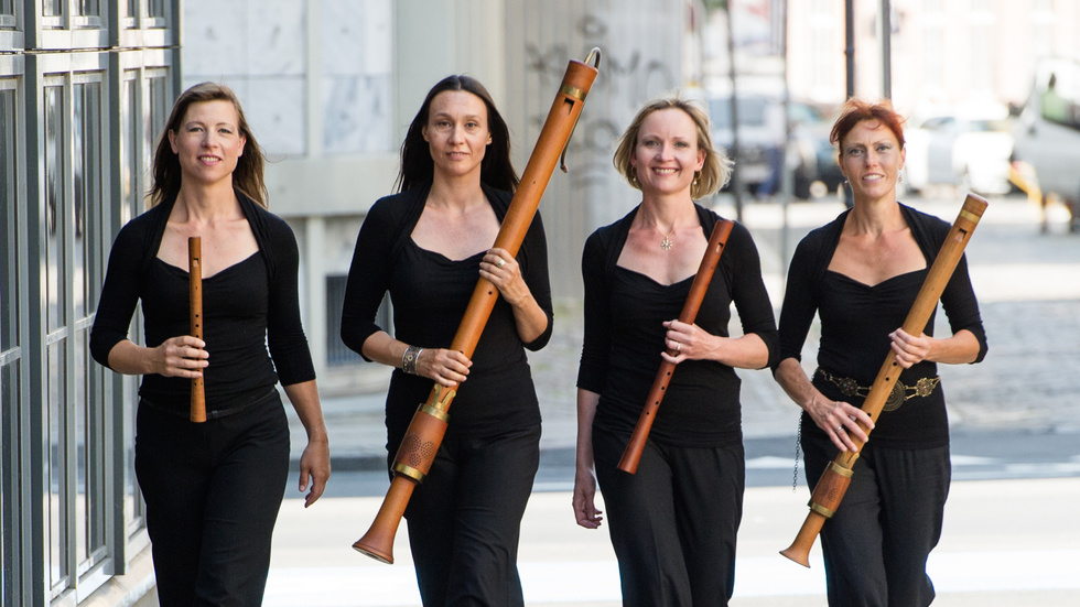 Blockflöjtskvartetten Sirena består av Karina Agerbo, Marit Ernst Bock, Pia Brinch Jensen och Pia Loman.