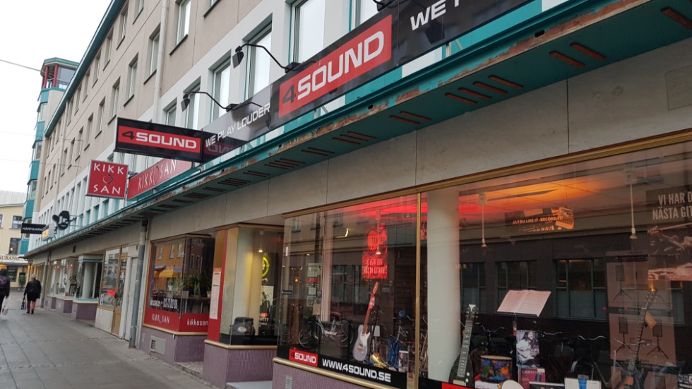 Music Retail Sweden, som driver musikkedjan 4Sound, har ansökt om konkurs. Här butiken på Klostergatan i Linköping. 
