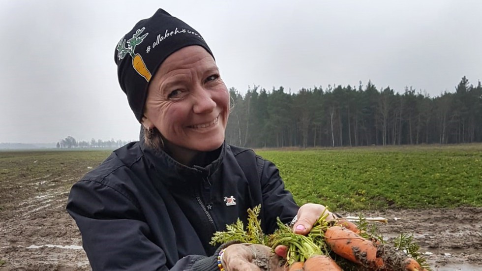Erika Andersson, delägare i Ryftes grönsaker. 
