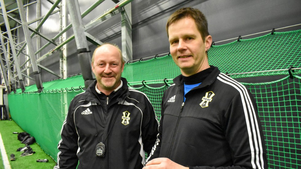 Patrik Ström (lagledare), t.v. och Jan Johansson (huvudtränare), t.h, kommer att leda IF Hebe nästa säsong. 