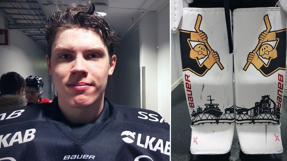 Jesper Wallstedt har valt att sätta en hyllning till Luleå och Luleå Hockey på sin utrustning. 