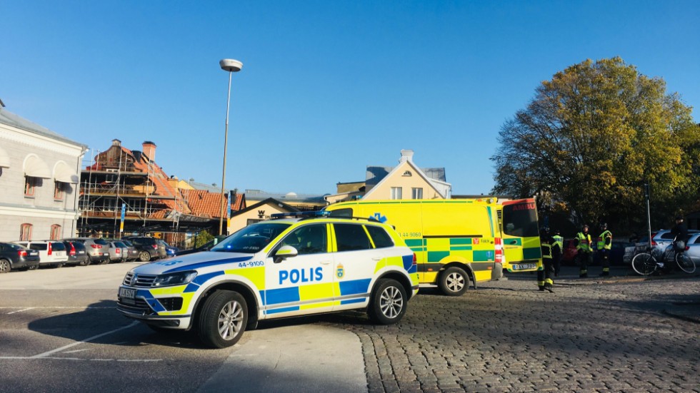 Trafikolyckan inträffade på Korsgatan i Visby. 