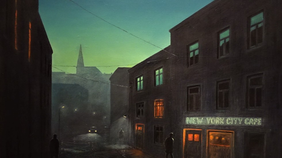 New York City Café. Målning av Mikael Kihlman.