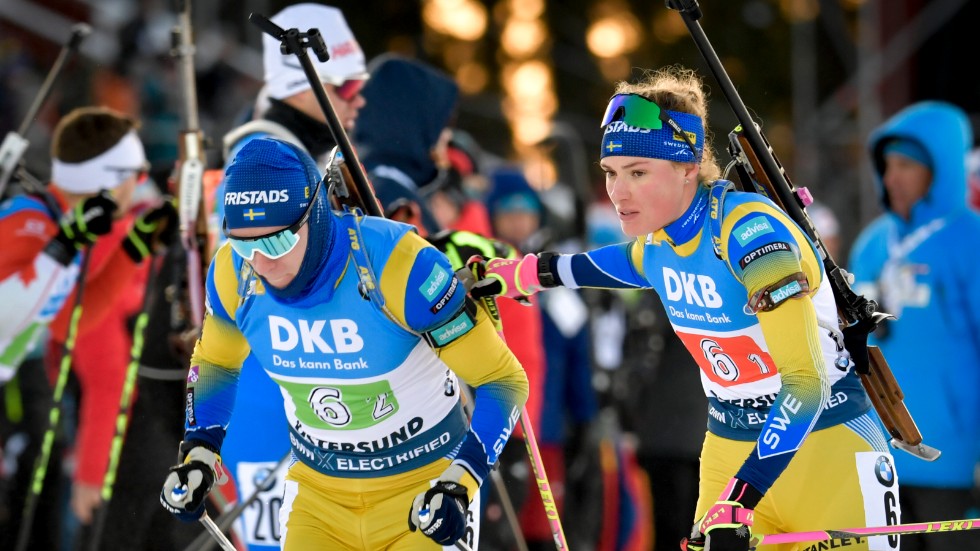 Hanna Öberg växlar över till Sebastian Samuelsson.