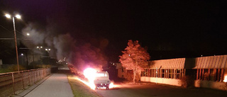 Lastbil brann i Klockaretorpet