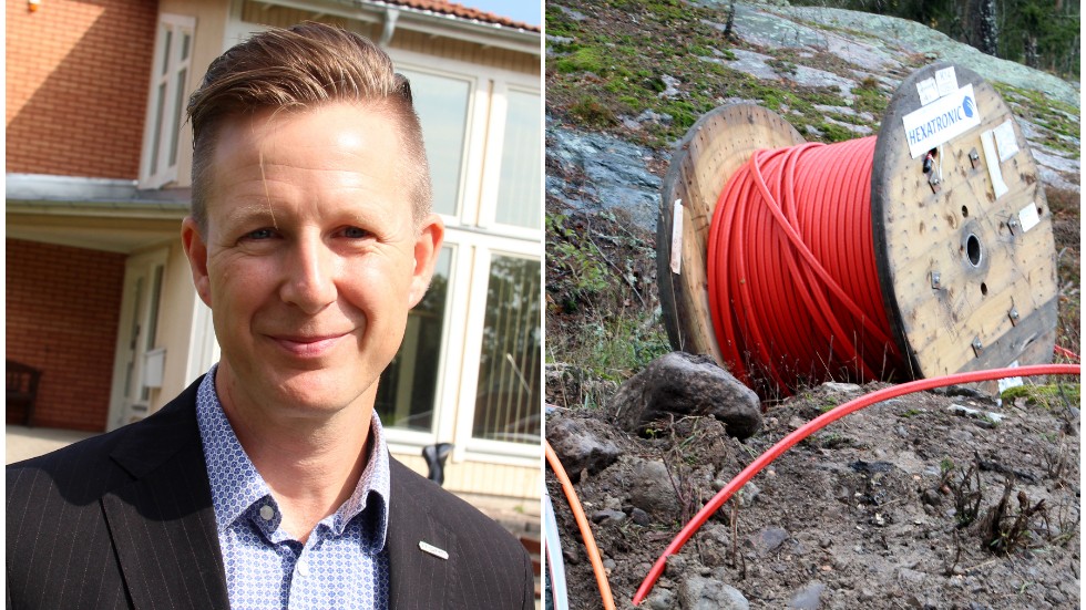 "Det är olyckligt", säger Itsams förbundsdirektör Mattias Robertsson Bly om fiberutbyggandet i Kinda under 2019.