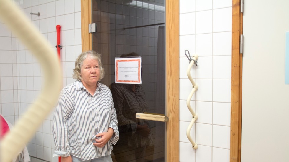 Lisbeth Andersson är besviken över att bastun i Kupoolen på Kullbergska sjukhuset är stängd.