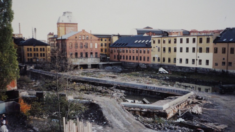 Strömmen torrlades när Industrilandskapet skulle bevaras. Bilden är från 1991.