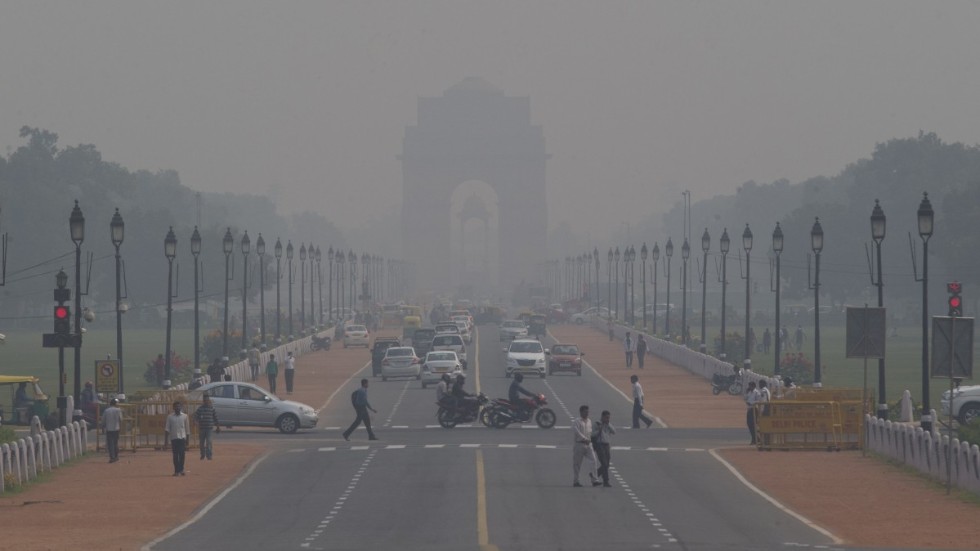 India Gate i Delhi i smog i november 2015.