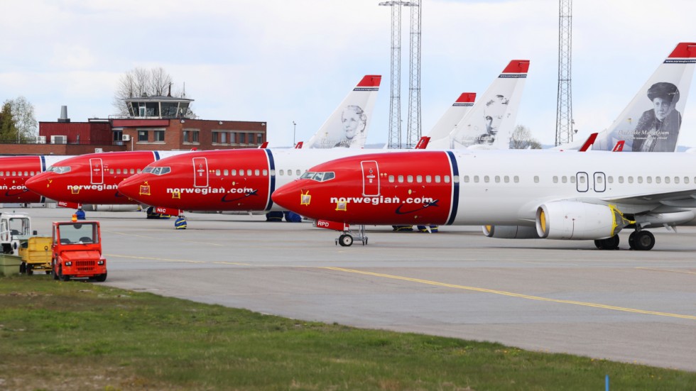 Krisdrabbade Norwegian har parkerat 95 procent av flygplansflottan i coronakrisen. Arkivbild