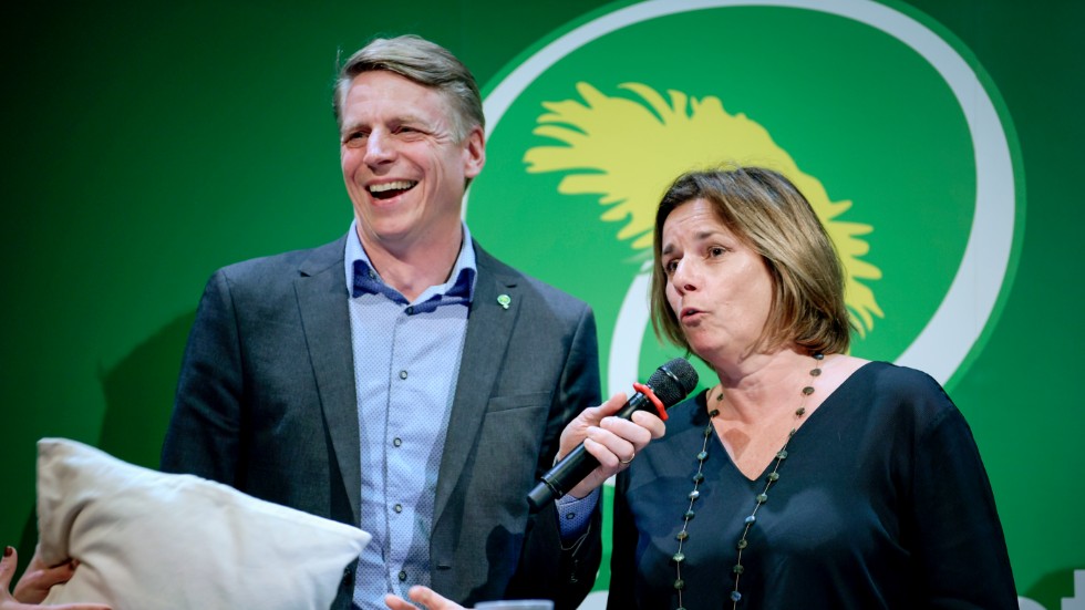 Miljöpartiets språkrör Per Bolund och Isabella Lövin. 