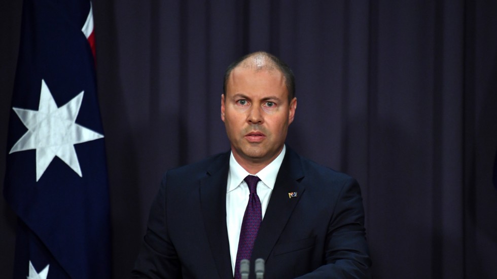 Australiens finansminister Josh Frydenberg, här under en presskonferens i februari.