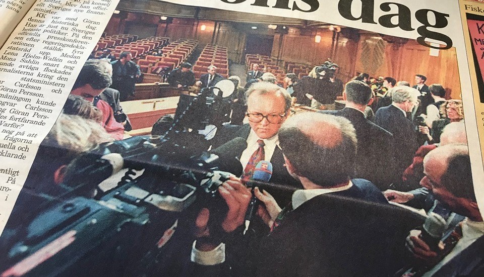 Kuriren för 25 år sedan: I går var det Göran Perssons stora dag. Klockan 11.40, på konselj i slottet, blev han officiellt Sveriges nye statsminister.