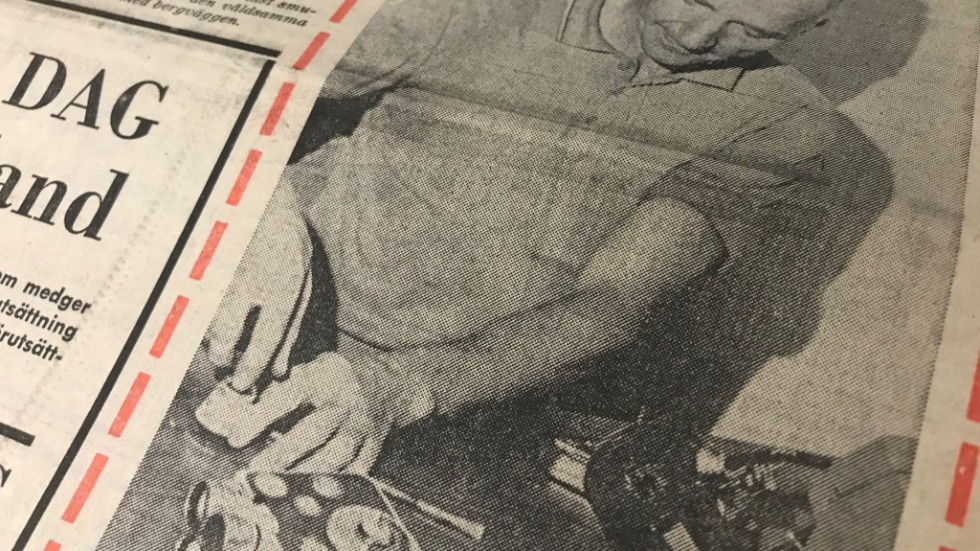 Kuriren för 50 år sedan: Eric Kalson vid klippbordet. 