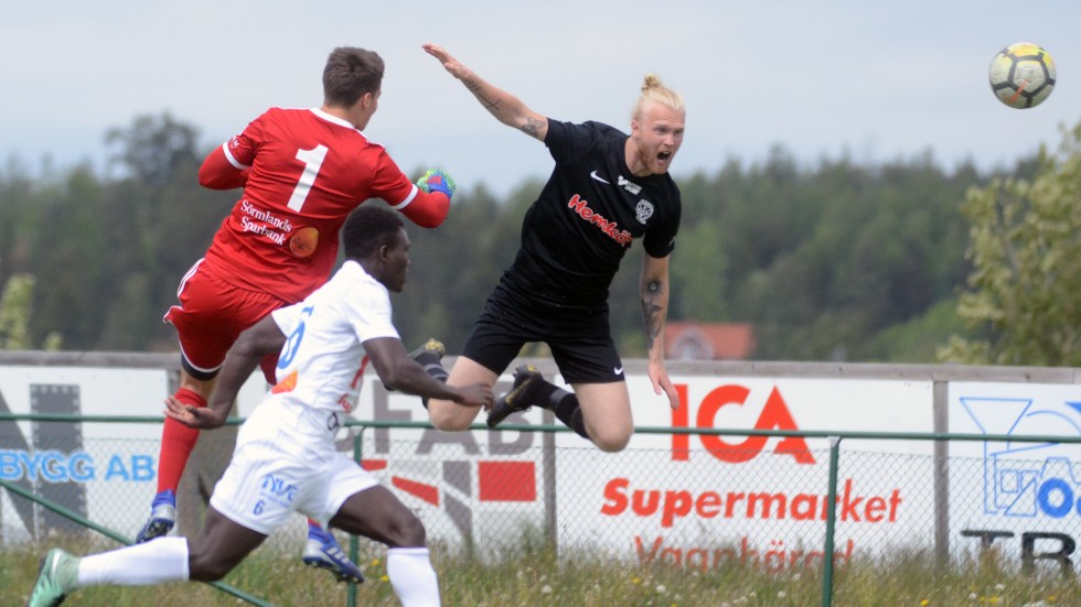 Marcus Björklund vågar ta för sig på topp i Trosa Vagnhärads SK....