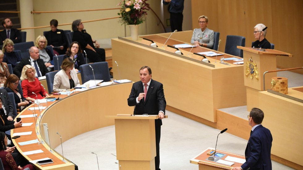 Stefan Löfven (S) gav Ulf Kristersson (M) svar på tal i onsdagens partiledardebatt i riksdagen.
