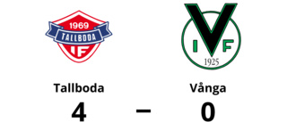 Vånga föll med 0-4 mot Tallboda