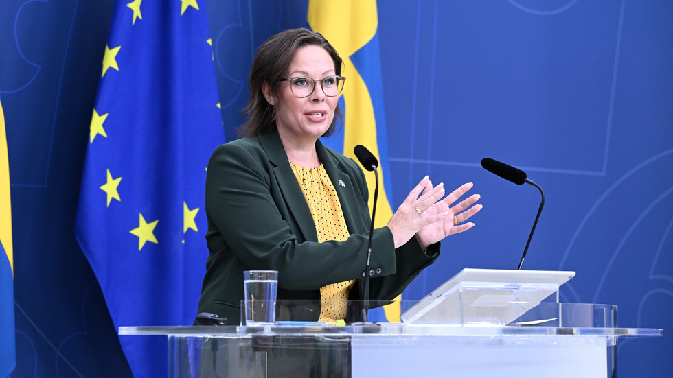 Nöjd. Migrationsminister Maria Malmer Stenergard (M) är nöjd över att det är fler som utvandrar än som invandrar.