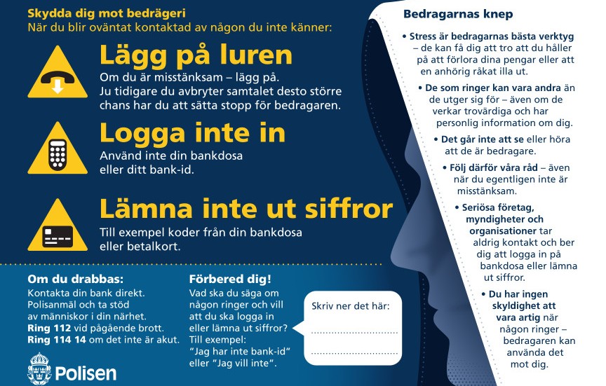 I början av året skickade polisen ut ett vykort till alla 70-plussare i Kalmar län, med tips på hur man ska göra om man misstänker att man håller på att bli lurad av en bedragare.