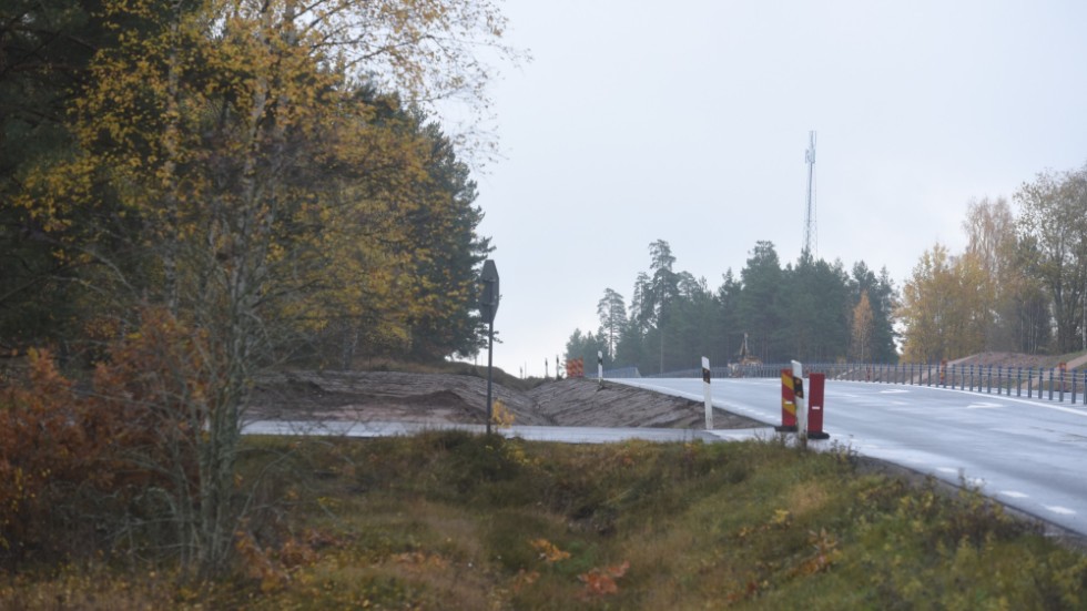 Rastplatsen vid Krönsmon försvinner i samband med att avfarten till det nya industriområdet byggs.