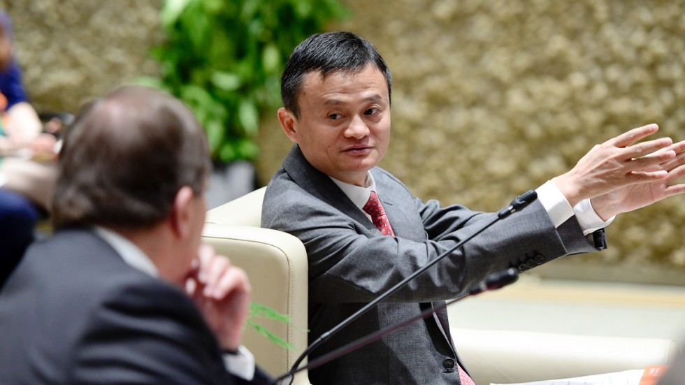 Jack Ma i samband med ett möte i Kina med statsminister Stefan Löfven (S). Arkivbild.