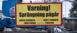 Sprängningar orsakar stopp i trafiken