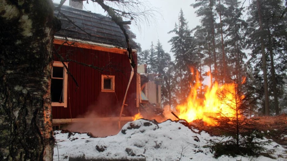 29 januari larmades räddningstjänsten tioll en villabrand i Verveln som visade sig vara en kontrollerad brand