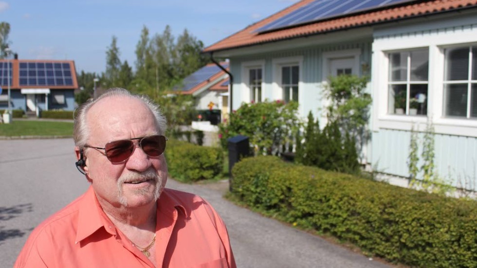 Siwert Creutz är ordförande i Bostadsrättsföreningen Trollstigen, som kommer visa upp sin solenergianläggning under söndagens Solsafari.