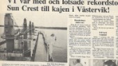 Stor dramatik när jättefartyget gick in i Västervik • Vägde 40 000 ton • Nära att "Sun crest" gick på grund