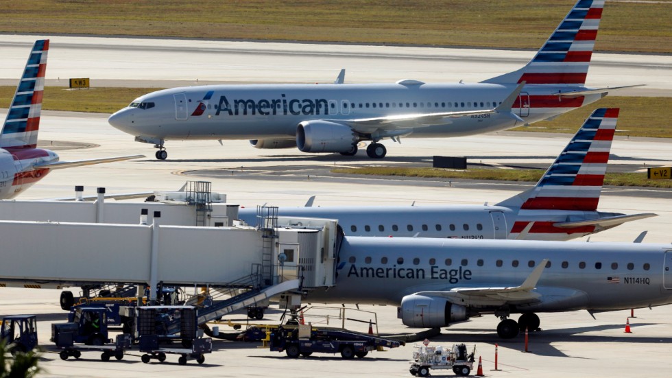 Boeing 737-Max på marken i Tampa. Arkivbild.