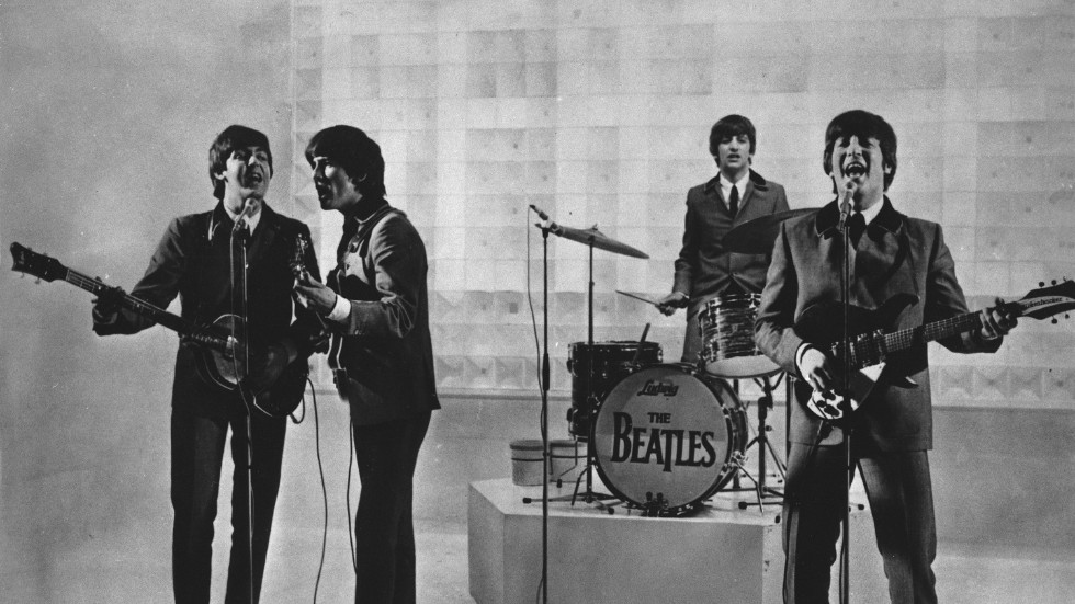 The Beatles: Paul McCartney, George Harrison, Ringo Starr och John Lennon. Arkivbild.