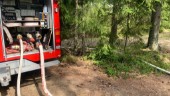 Svåråtkomlig skogsbrand på mellersta Gotland