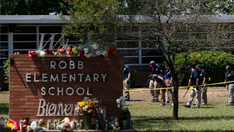 Skolan i Texas där en man mördade 21 personer i tisdags.