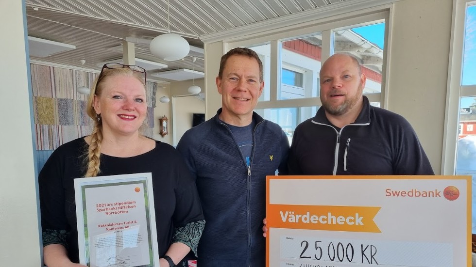 Familjeföretaget Kukkolaforsen erhöll stipendium från Sparbanksstiftelsen i Norrbotten.