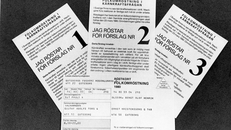 Den 23 mars 1980 hölls en folkomröstning om kärnkraften. Omröstningen visade att alla var rörande överens om att kärnkraften skulle fasas ut i Sverige, skriver B Carlsson.