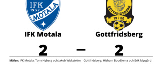 Oavgjort i toppmötet mellan IFK Motala och Gottfridsberg