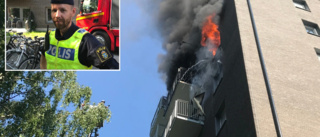 Fullt utvecklad lägenhetsbrand i Luleå • Kvinna förd till sjukhus: "Skakade i hela kroppen"