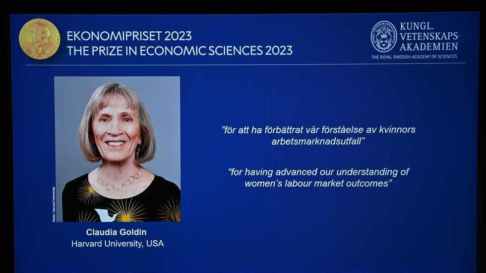 Årets Nobelpris i ekonomi går till Claudia Goldin, Harvard University.