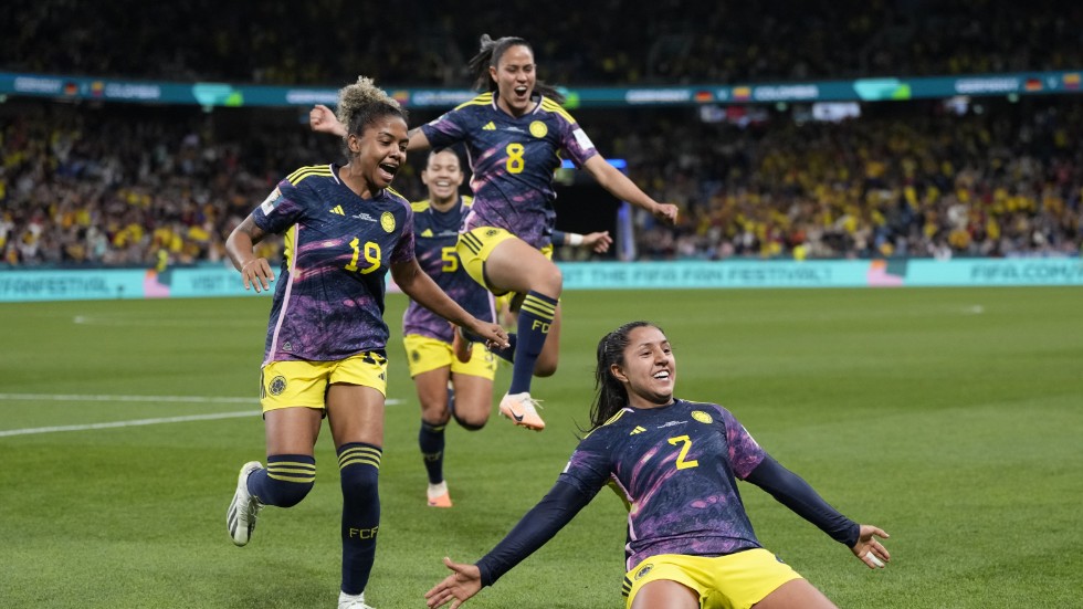 Manuela Vanegas firade sitt matchavgörande 2–1-mål mot Tyskland i Sydney.