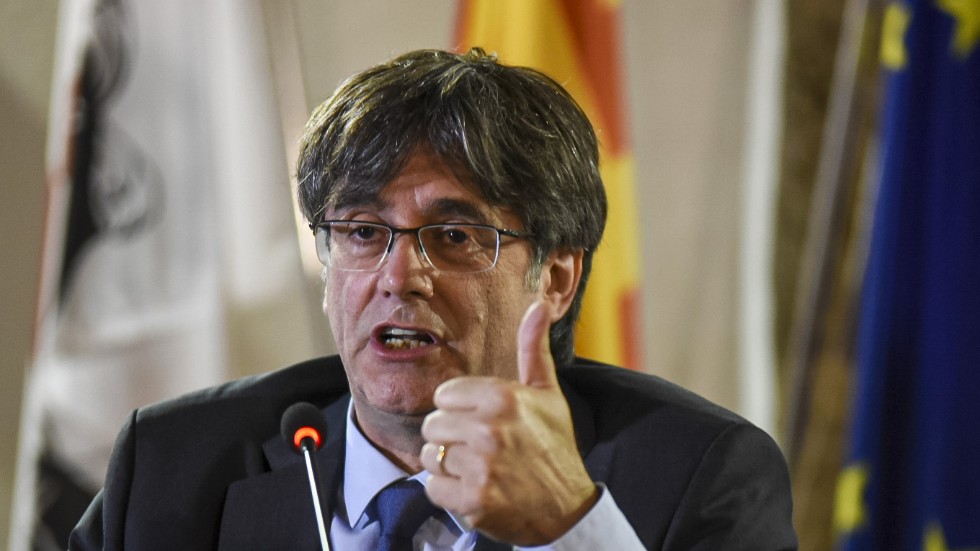 Det katalanska partiet Junts per Catalunyas grundare Carles Puigdemont. Arkivbild.