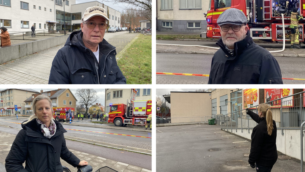 Jörgen Willén, Anders Nilsson, Carina Porath och Caroline Pettersson blev på olika sätt vittnen till branden i Tannefors på måndagsmorgonen.