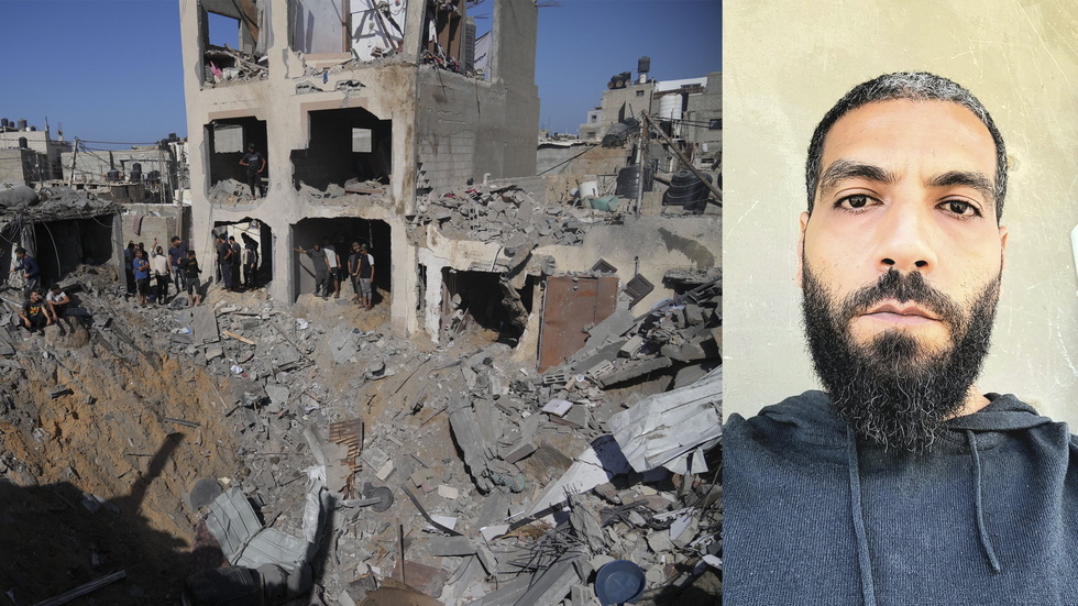 Ahmed Abuzaid, som tidigare bott i Sverige, befinner sig i Dayr al-Balah i krigets Gaza.