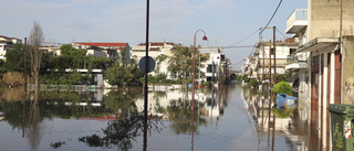 Många evakueringar i översvämmat Grekland