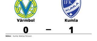 Förlust med 0-1 för Värmbol mot Kumla