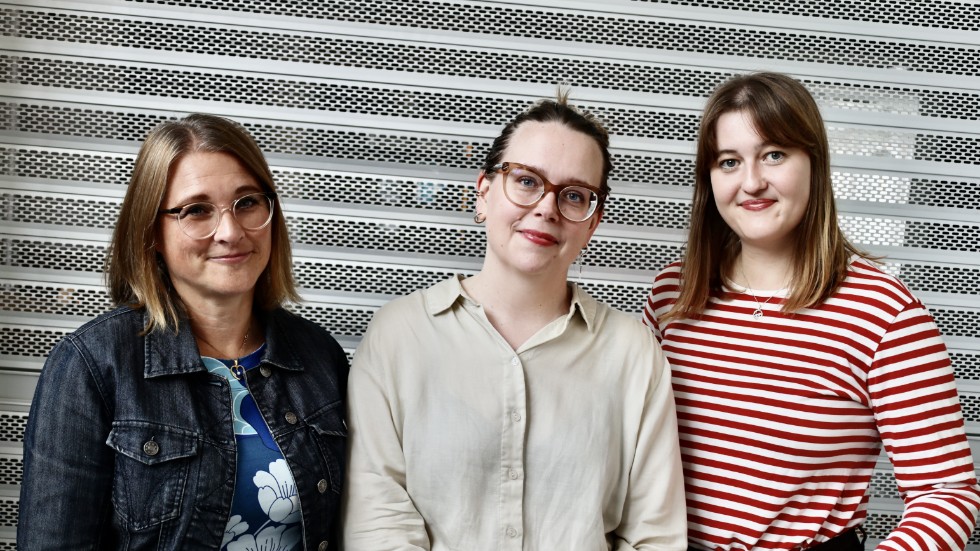 
Librarian Katarina Kling Löfbom and festival organizers Therese Eriksson and Maria Wallin are pleased with the program for this year's edition of SkeLitt.